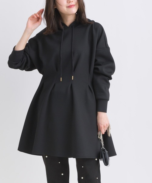 PICCIN(ピッチン)の「【WEB限定】ペプラムチュニックフーディー(パーカー・レディース・ライトグレー/ブラック/オフホワイト・M)」の3枚目の写真