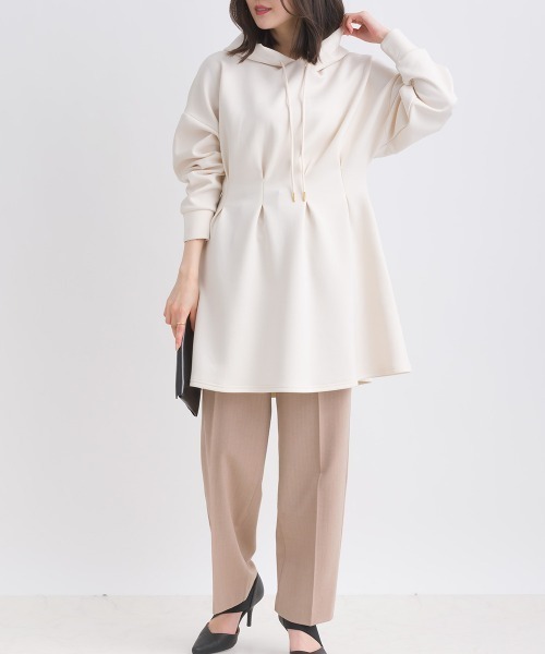 PICCIN(ピッチン)の「【WEB限定】ペプラムチュニックフーディー(パーカー・レディース・ライトグレー/ブラック/オフホワイト・M)」の8枚目の写真