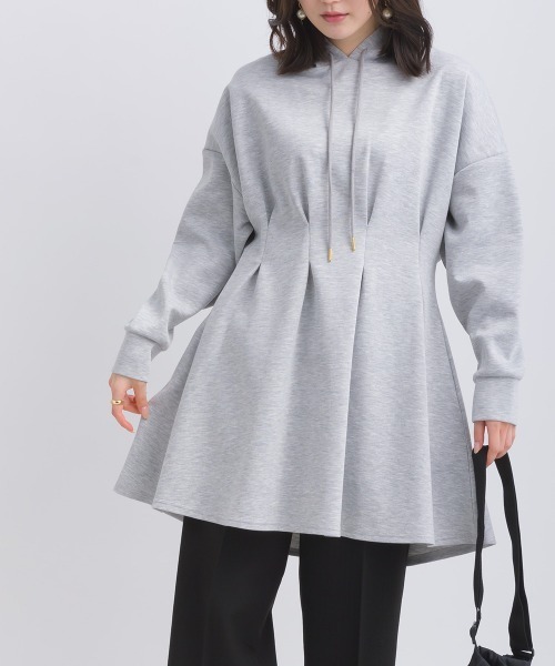 PICCIN(ピッチン)の「【WEB限定】ペプラムチュニックフーディー(パーカー・レディース・ライトグレー/ブラック/オフホワイト・M)」の9枚目の写真