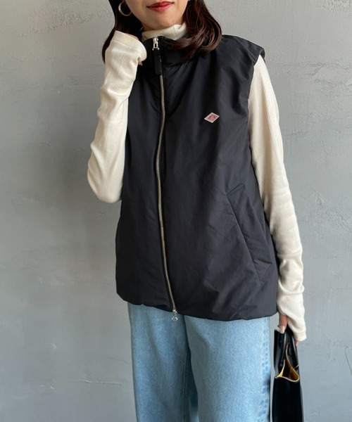 DANTON（ダントン）の「【WEB限定】[DANTON/ダントン] スタンドカラー タフタダウンベスト（ダウンベスト・レディース・アイボリー/ブラック・S/M/L）」の19枚目の写真