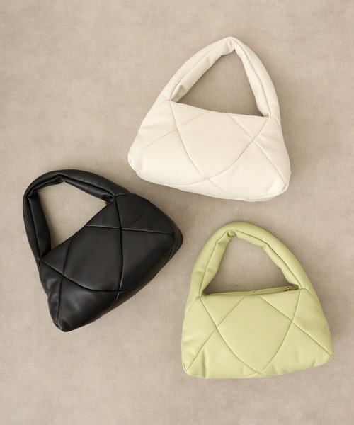 MOSSEL NEW YORK(モシェルニューヨーク)の「A HAND BAG ハンドバッグ(ハンドバッグ・レディース・ホワイト/バーガンディー/オレンジ/ミント/オリーブ/グレー/ピンク/ブラック・FREE)」の2枚目の写真