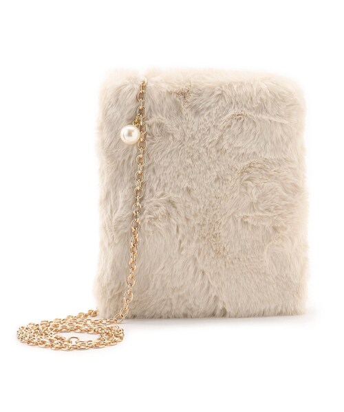 grove(グローブ)の「◆パール調チェーンエコファーミニショルダー(ショルダーバッグ・レディース・チャコールグレー/ライトベージュ/ライトグレー/ブラック系3/マスタード・00)」の18枚目の写真