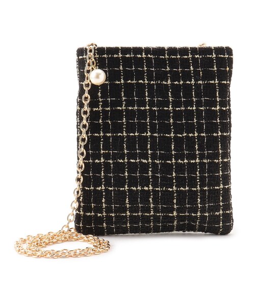 grove(グローブ)の「◆パール調チェーンエコファーミニショルダー(ショルダーバッグ・レディース・チャコールグレー/ライトベージュ/ライトグレー/ブラック系3/マスタード・00)」の19枚目の写真