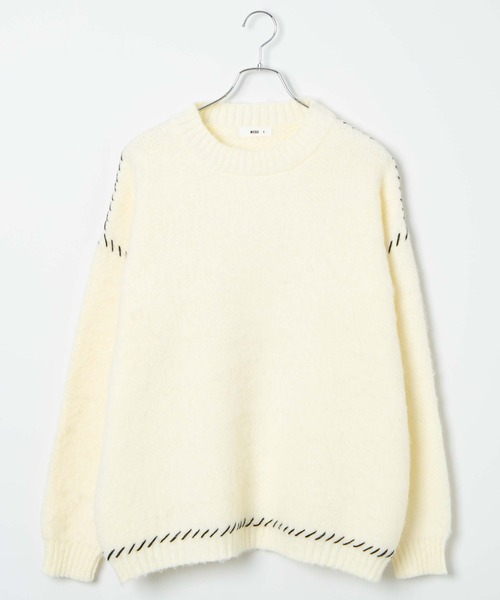 WEGO(ウィゴー)の「WEGO/モヘアライクハンドステッチプルオーバー(ニット/セーター・メンズ・ダークオレンジ/ホワイト/ブラック・MEDIUM/LARGE)」の22枚目の写真