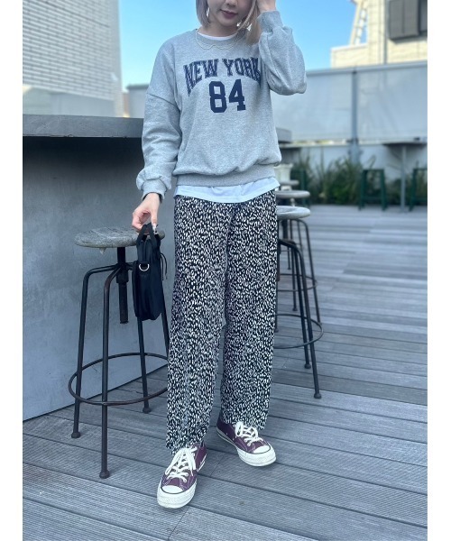 優里着用　レオパード柄カジュアルパンツ 楽天市場】ヒョウ (レオパード) 柄 カーブパンツ 迷彩風カラー