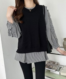 COCOMOMO | サイドスリットボタン付きニットベスト(ベスト)