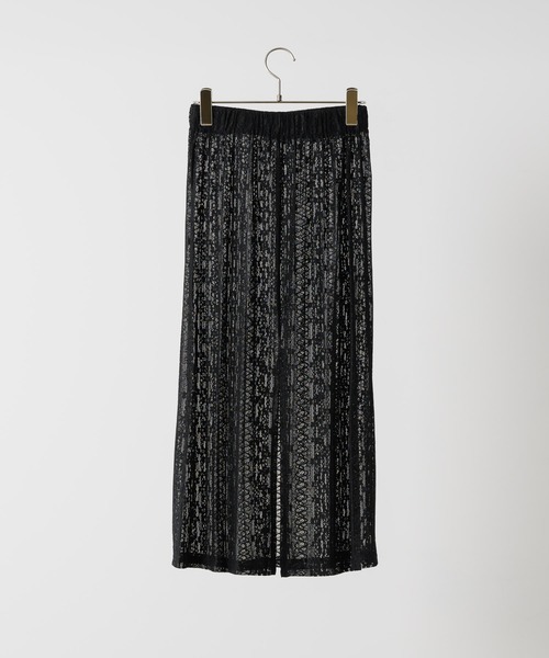 フェザーデザインロングスカート✨冬春のお出かけデートに セール】LACE LONG SKIRT / レースロングスカート（スカート