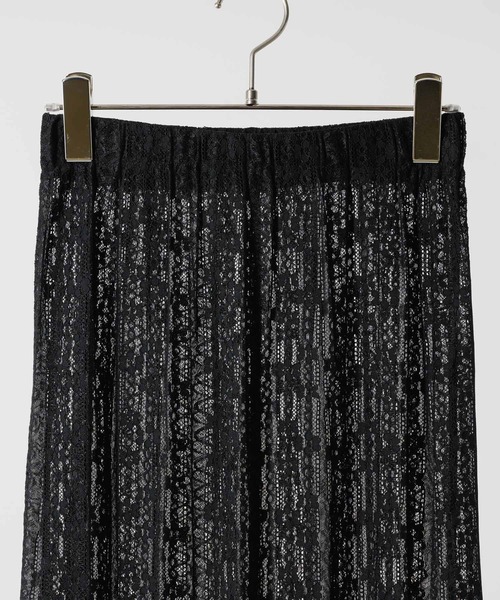 フェザーデザインロングスカート✨冬春のお出かけデートに セール】LACE LONG SKIRT / レースロングスカート（スカート