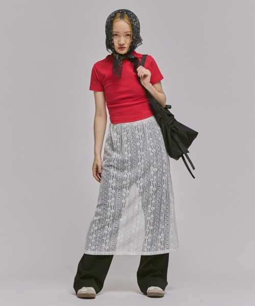 レースロングスカート グレー セール】LACE LONG SKIRT / レースロングスカート（スカート