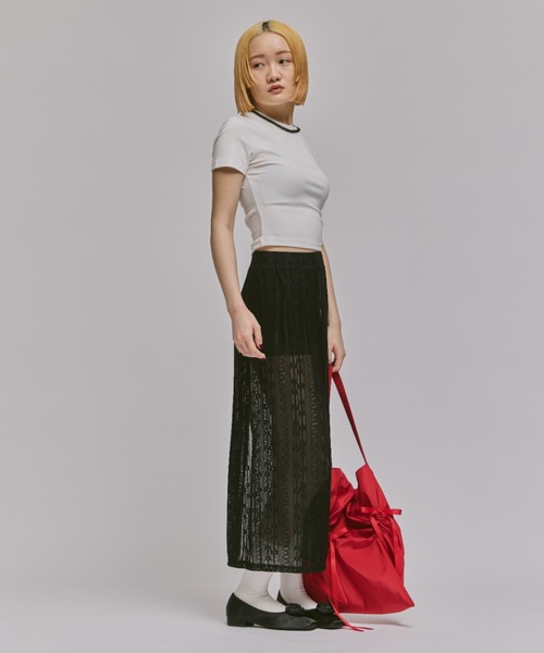 FEKETE(フェケテ)の「LACE LONG SKIRT / レースロングスカート(スカート・レディース・ブラック/ホワイト・FREE)」の12枚目の写真
