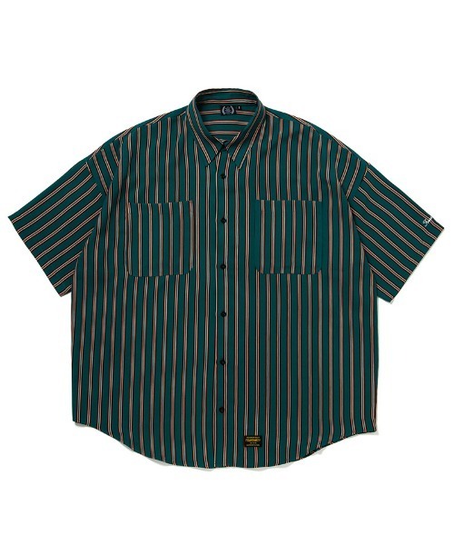 430（フォーサーティ）の「mhs2094-S-S STRIPE BIG SHIRT シャツ