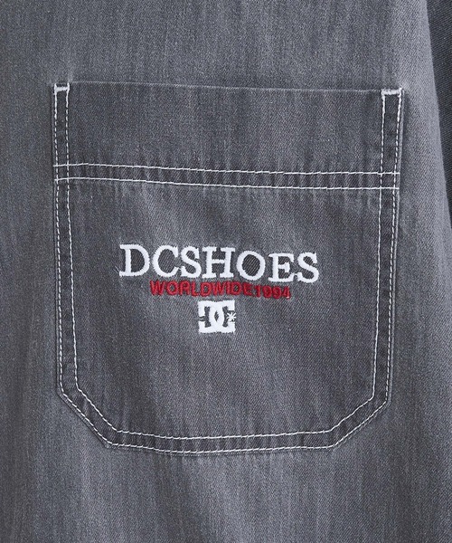 DC(ディーシー)の「DC/ディーシー 半袖シャツ バックロゴ 刺繍 ビッグシルエット セットアップ対応 DSH242001(シャツ/ブラウス・メンズ・ブラック×ホワイト/スミクロ/ライトブルー/ブラック・XL/M/L)」の12枚目の写真