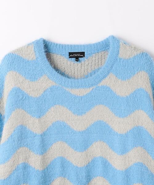 green label relaxing（グリーンレーベルリラクシング）の「TJ ウェーブボーダー プルオーバー 140cm-150cm（ニット/セーター・キッズ・ブラック/ライトブルー・150cm/140cm）」の8枚目の写真
