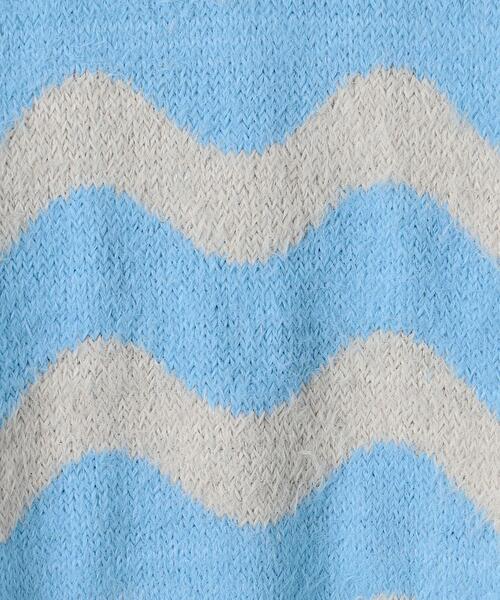 green label relaxing（グリーンレーベルリラクシング）の「TJ ウェーブボーダー プルオーバー 140cm-150cm（ニット/セーター・キッズ・ブラック/ライトブルー・150cm/140cm）」の9枚目の写真