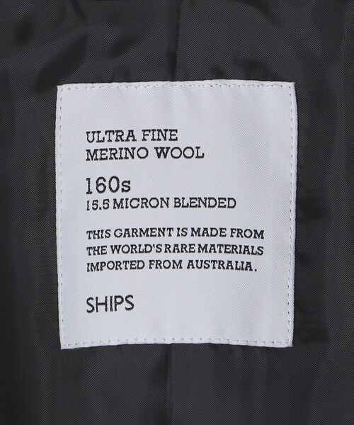 SHIPS（シップス）の「SHIPS: スーパー160'S メリノウール メルトン チェスターコート 〈BLACK〉（チェスターコート・メンズ・ブラック・SMALL/LARGE/X-LARGE/MEDIUM）」の6枚目の写真