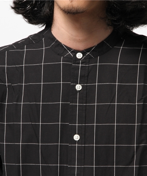 WEGO（ウィゴー）の「WEGO/バンドカラーロングシャツ（シャツ/ブラウス・メンズ・ホワイト系その他/ブラック系その他/ホワイト・MEDIUM/LARGE）」の9枚目の写真