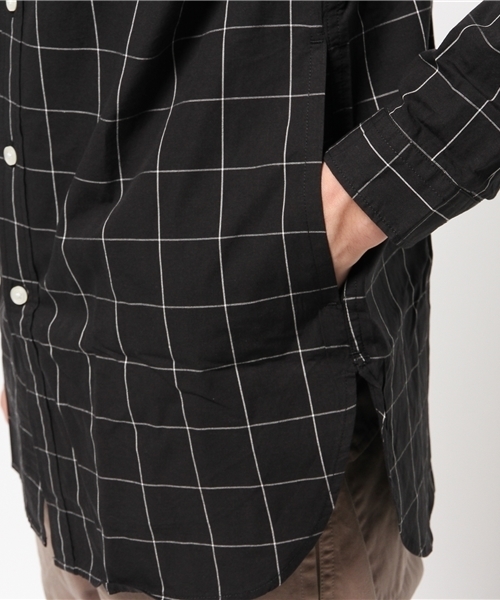 WEGO（ウィゴー）の「WEGO/バンドカラーロングシャツ（シャツ/ブラウス・メンズ・ホワイト系その他/ブラック系その他/ホワイト・MEDIUM/LARGE）」の11枚目の写真