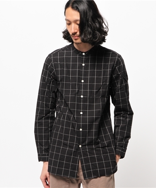 WEGO（ウィゴー）の「WEGO/バンドカラーロングシャツ（シャツ/ブラウス・メンズ・ホワイト系その他/ブラック系その他/ホワイト・MEDIUM/LARGE）」の7枚目の写真