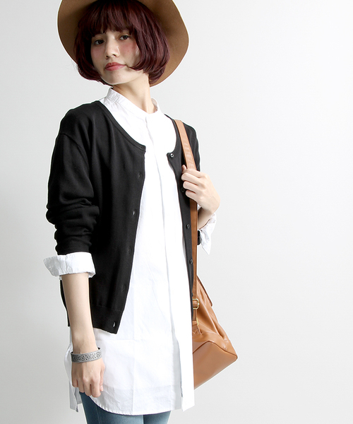 WEGO（ウィゴー）の「WEGO/バンドカラーロングシャツ（シャツ/ブラウス・メンズ・ホワイト系その他/ブラック系その他/ホワイト・MEDIUM/LARGE）」の4枚目の写真