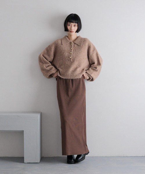 LOWRYS FARM(ローリーズファーム)の「カットリブタイトスカート 103920(スカート・レディース・グレー/レッド/ブルー/アイボリー/スモークピンク/ピンク/イエロー/チャコールグレー/ブラック/ネイビー/グレー系その他/レッド系その他/ブラウン/パープル/グリーン/オレンジ/イエロー系その他/ブラウン系その他/パープル系その他3・FREE/SMALL/LARGE/LONG)」の20枚目の写真