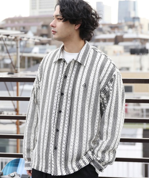 ８(eight)（エイト）の「レースシアーオーバーシャツ（シャツ/ブラウス・メンズ・レッド/グリーン/オフホワイト/ベージュ・MEDIUM/LARGE）」の22枚目の写真