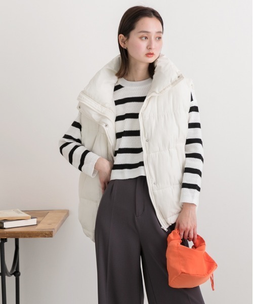 ad thie(アドティエ)の「ショート丈・ベーシック クルーネックボーダーニット(ニット/セーター・レディース・ブラウン/ブラック/ライトグレー・FREE)」の5枚目の写真
