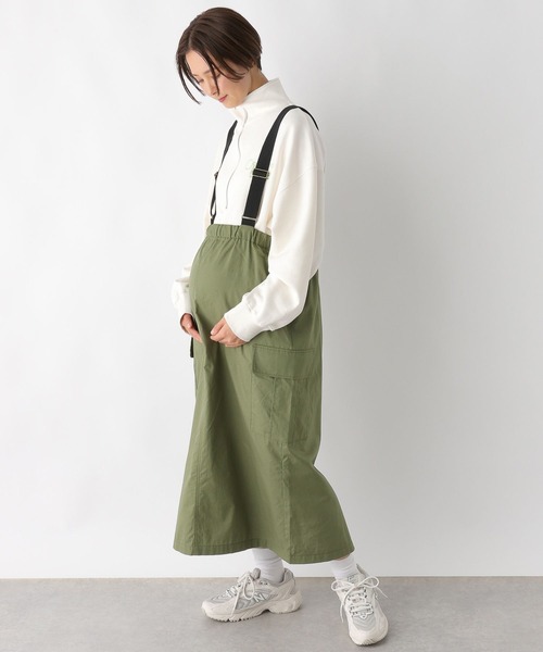 LEPSIM（レプシィム）の「【産前・産後対応】マタニティ／2WAYサス付きカーゴスカート　992055（マタニティウェア/グッズ・レディース・カーキ/オフホワイト/ブラック・FREE）」の3枚目の写真