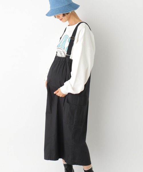 LEPSIM（レプシィム）の「【産前・産後対応】マタニティ／2WAYサス付きカーゴスカート　992055（マタニティウェア/グッズ・レディース・カーキ/オフホワイト/ブラック・FREE）」の2枚目の写真