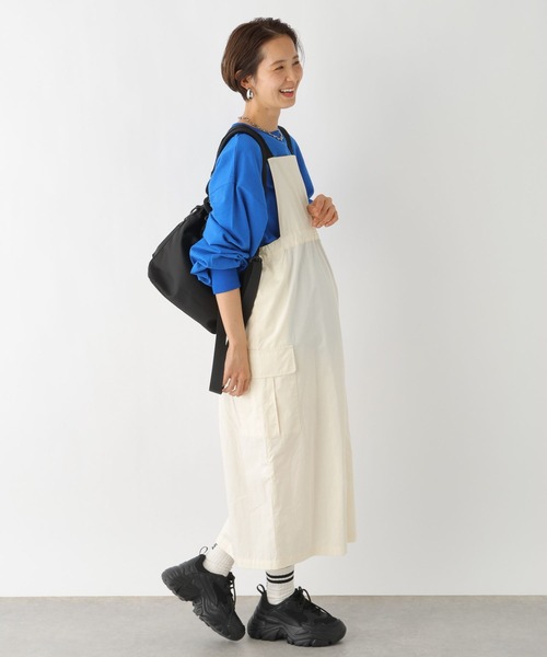 LEPSIM（レプシィム）の「【産前・産後対応】マタニティ／2WAYサス付きカーゴスカート　992055（マタニティウェア/グッズ・レディース・カーキ/オフホワイト/ブラック・FREE）」の4枚目の写真