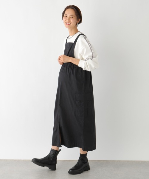 LEPSIM（レプシィム）の「【産前・産後対応】マタニティ／2WAYサス付きカーゴスカート　992055（マタニティウェア/グッズ・レディース・カーキ/オフホワイト/ブラック・FREE）」の8枚目の写真