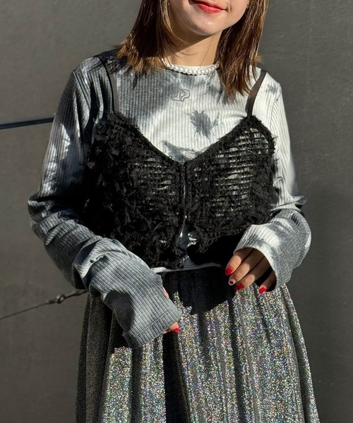 CIAOPANIC（チャオパニック）の「チュールフリンジビスチェ（キャミソール・レディース・ホワイト/ブラック/オレンジ・FREE）」の16枚目の写真