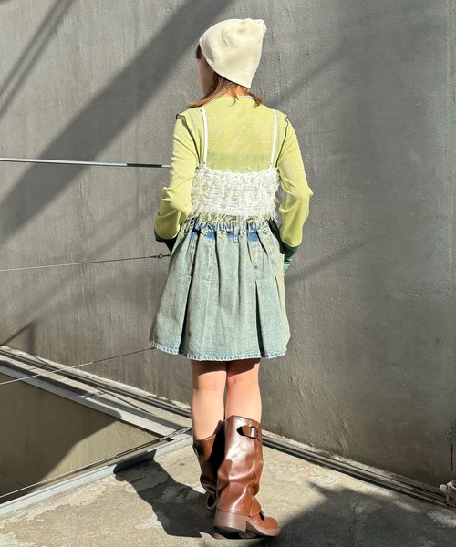 CIAOPANIC（チャオパニック）の「チュールフリンジビスチェ（キャミソール・レディース・ホワイト/ブラック/オレンジ・FREE）」の11枚目の写真