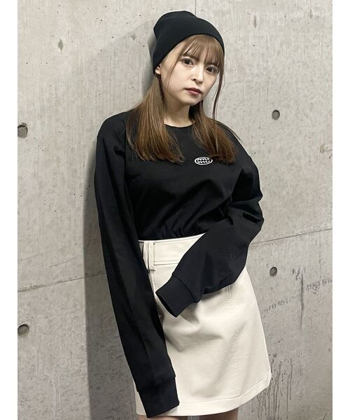 MURUA(ムルーア)の「ポイントロゴロンT(Tシャツ/カットソー・レディース・ブラック/ホワイト・FREE)」の3枚目の写真