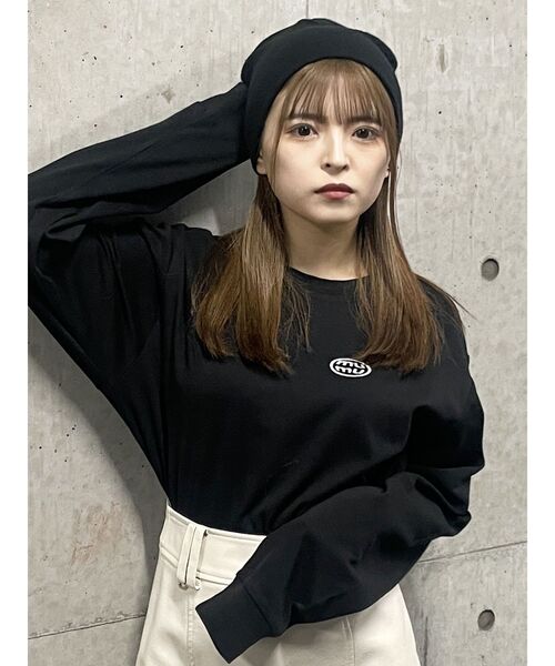 MURUA(ムルーア)の「ポイントロゴロンT(Tシャツ/カットソー・レディース・ブラック/ホワイト・FREE)」の7枚目の写真