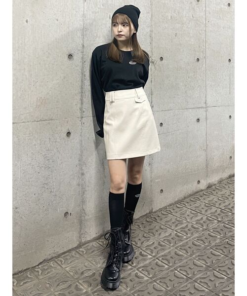 MURUA(ムルーア)の「ポイントロゴロンT(Tシャツ/カットソー・レディース・ブラック/ホワイト・FREE)」の14枚目の写真