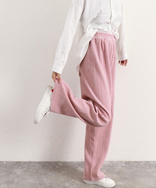 Miniministore（ミニミニストア）の「ワイドパンツ レディース韓国ニットパンツ（スラックス・レディース・ブラック/ブラウン/アイボリー/ピンク/ダークグレー・FREE）」の17枚目の写真