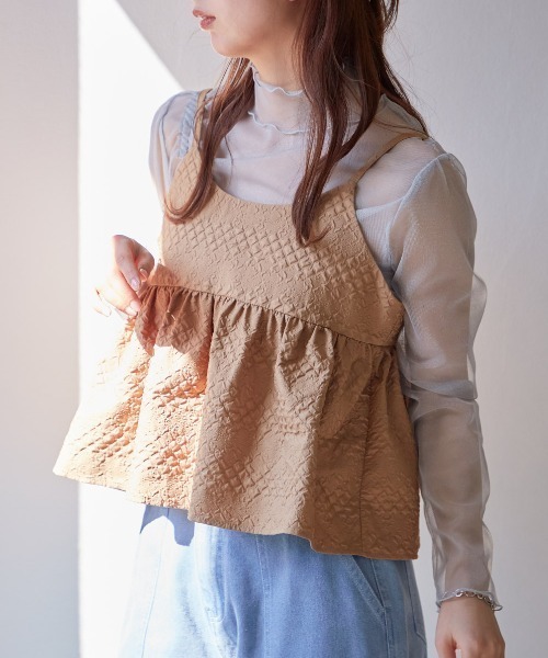 TRIANGLE PALETTE(トライアングルパレット)の「ふくれジャガードビスチェ/キャミソール(その他トップス・レディース・ブラック/ブラウン・FREE)」の11枚目の写真