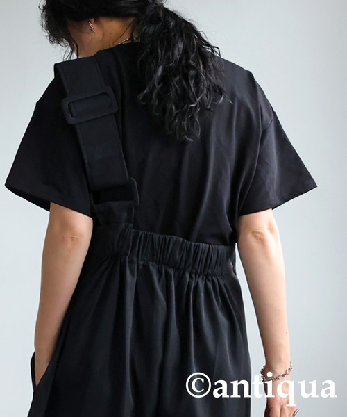 【beauty & youth】ワンショルダーアシンメトリーサロペット　黒　M BEAUTY&YOUTH UNITED ARROWS（ビューティーアンドユース