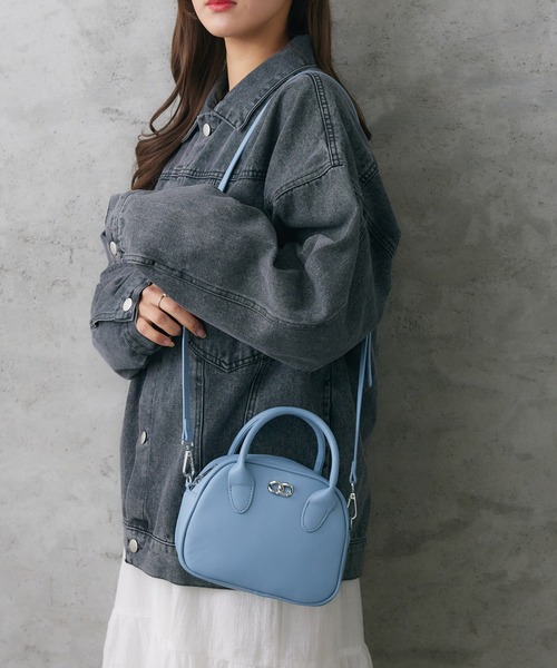 RETRO GIRL（レトロガール）の「ミニボストンバッグ（ショルダーバッグ・レディース・ブラック/オフホワイト/ブルー・ONE SIZE）」の22枚目の写真