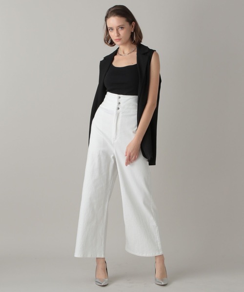 ロングジレ　ホワイト セール】【2024SS】ビックロングジレ（ベスト）｜FOREVER 21