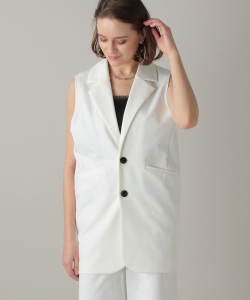 ロングジレ　ホワイト セール】【2024SS】ビックロングジレ（ベスト）｜FOREVER 21