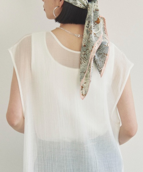 Doux archives（ドゥアルシーヴ）の「2wayスクエアリブタンクトップ（タンクトップ・レディース・グレイッシュベージュ/オフホワイト/チャコールグレー・FREE）」の9枚目の写真