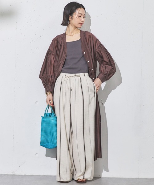 Doux archives（ドゥアルシーヴ）の「2wayスクエアリブタンクトップ（タンクトップ・レディース・グレイッシュベージュ/オフホワイト/チャコールグレー・FREE）」の21枚目の写真