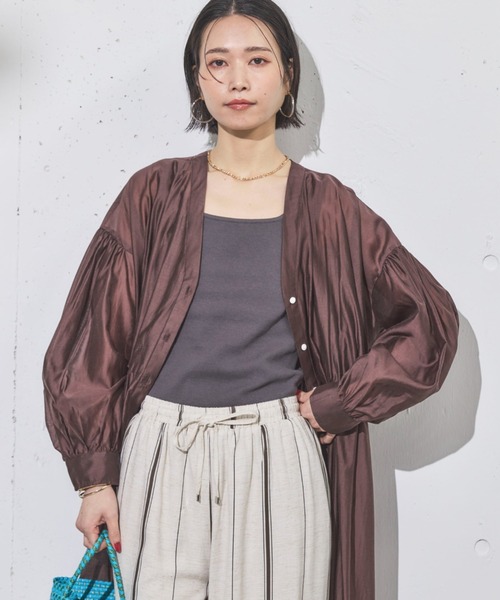 Doux archives（ドゥアルシーヴ）の「2wayスクエアリブタンクトップ（タンクトップ・レディース・グレイッシュベージュ/オフホワイト/チャコールグレー・FREE）」の22枚目の写真