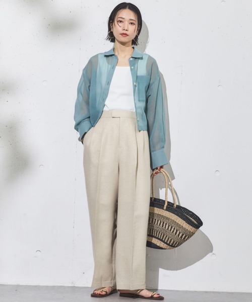 Doux archives（ドゥアルシーヴ）の「2wayスクエアリブタンクトップ（タンクトップ・レディース・グレイッシュベージュ/オフホワイト/チャコールグレー・FREE）」の13枚目の写真