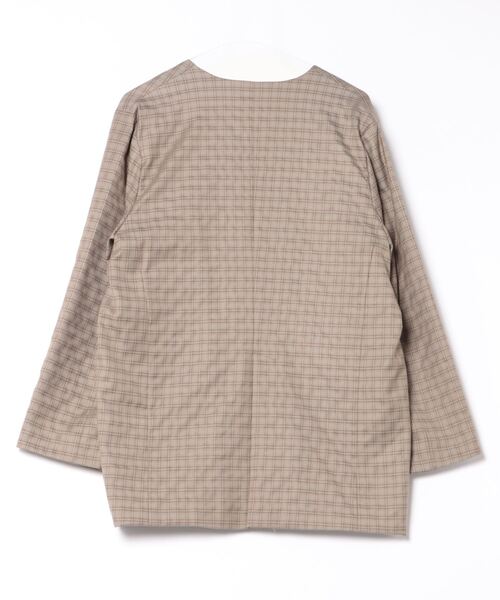 archives（アルシーヴ）の「〈limited〉Check Jacket（ノーカラージャケット・レディース・ブラウン/グレー・MEDIUM）」の3枚目の写真