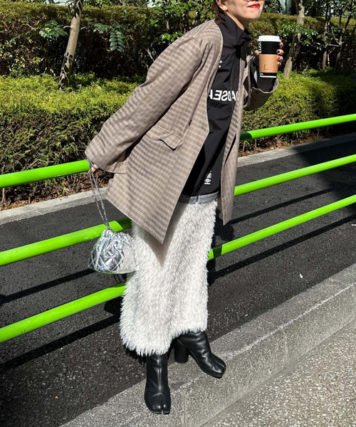 archives（アルシーヴ）の「〈limited〉Check Jacket（ノーカラージャケット・レディース・ブラウン/グレー・MEDIUM）」の8枚目の写真