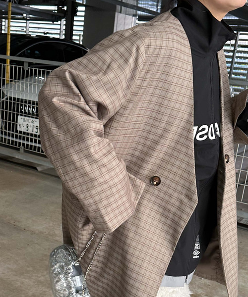 archives（アルシーヴ）の「〈limited〉Check Jacket（ノーカラージャケット・レディース・ブラウン/グレー・MEDIUM）」の10枚目の写真