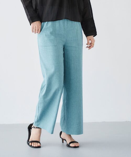 le.coeur blanc（ルクールブラン）の「アサレチックイージーワイドパンツ（その他パンツ・レディース・ブルー/ネイビー/ベージュ/サンドベージュ・38/36）」の4枚目の写真