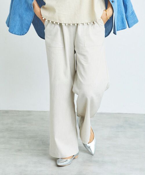 le.coeur blanc（ルクールブラン）の「アサレチックイージーワイドパンツ（その他パンツ・レディース・ブルー/ネイビー/ベージュ/サンドベージュ・38/36）」の3枚目の写真